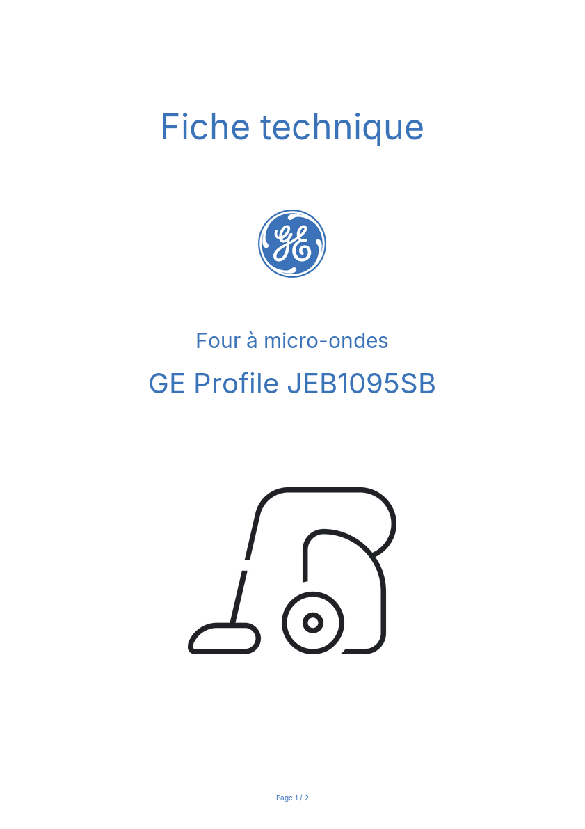 Image de la première page du manuel de l'appareil Profile JEB1095SB