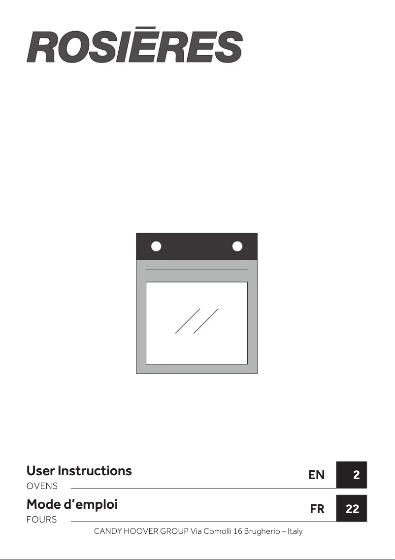 Page 1 de la notice Manuel utilisateur Rosieres RFC3O5879INP