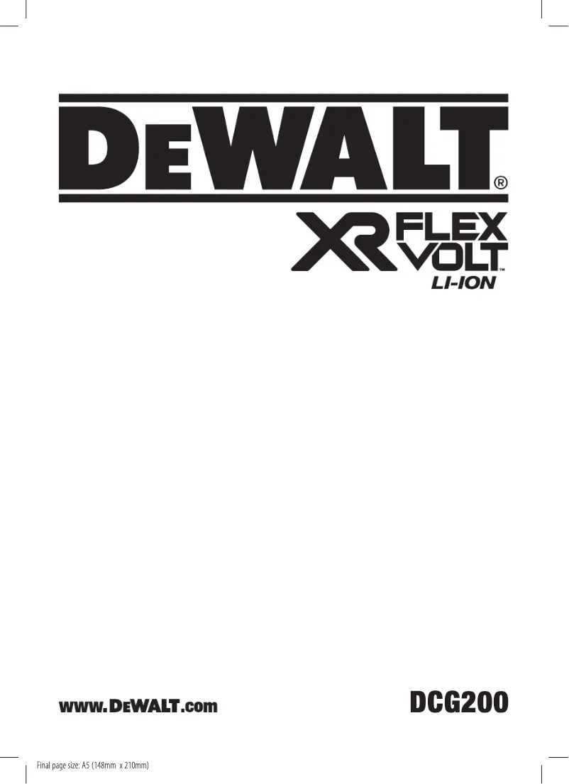 Page n°1 - Manuel utilisateur DeWalt DCG200