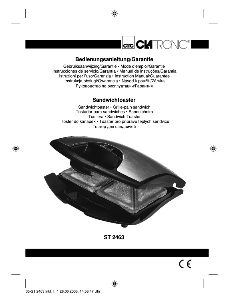 Page n°1 - Manuel utilisateur Clatronic ST2463