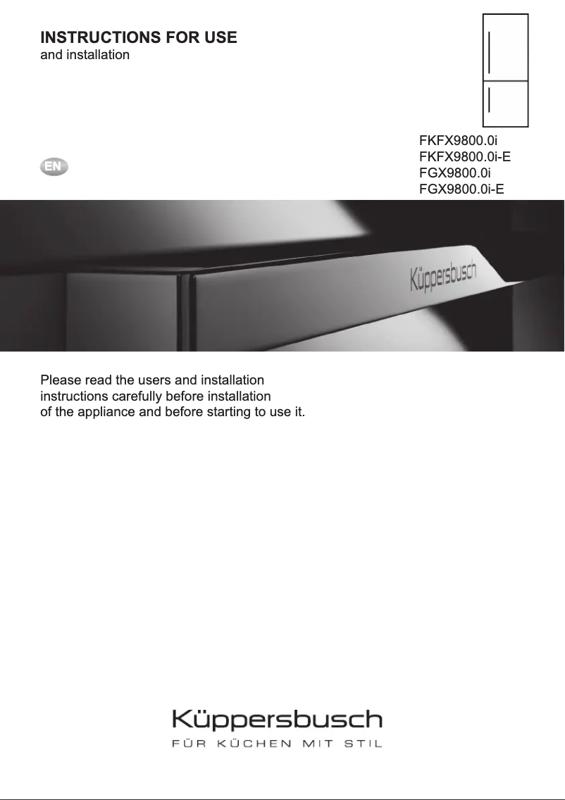 Page 1 de la notice Manuel utilisateur Küppersbusch FKFX9800.0i-E