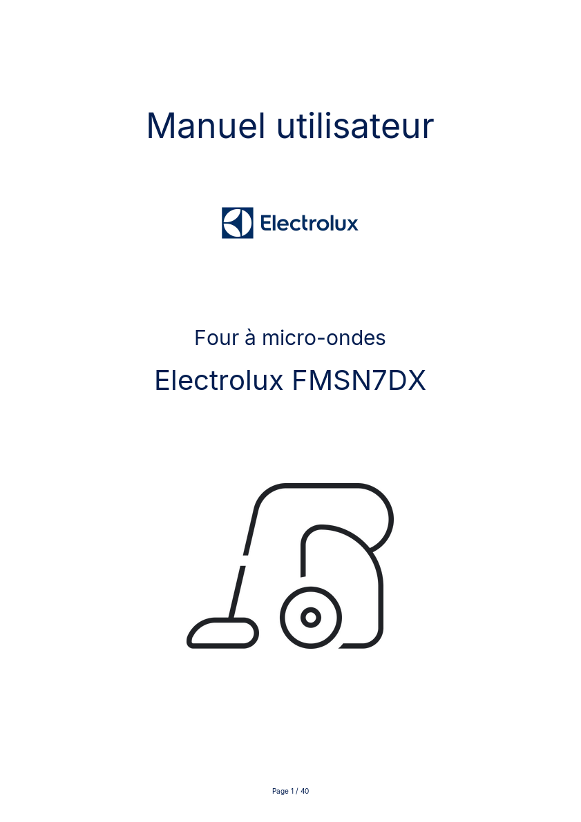 Page n°1 - Manuel utilisateur Electrolux FMSN7DX