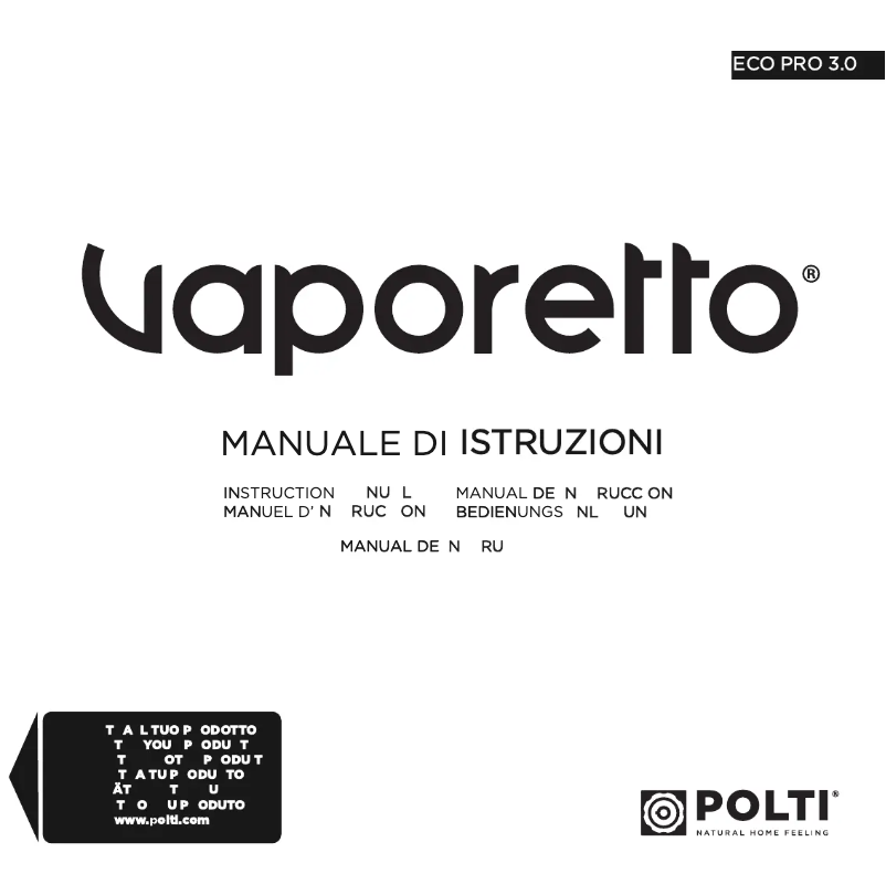 Image de la première page du manuel de l'appareil Vaporetto ECO PRO 3.0