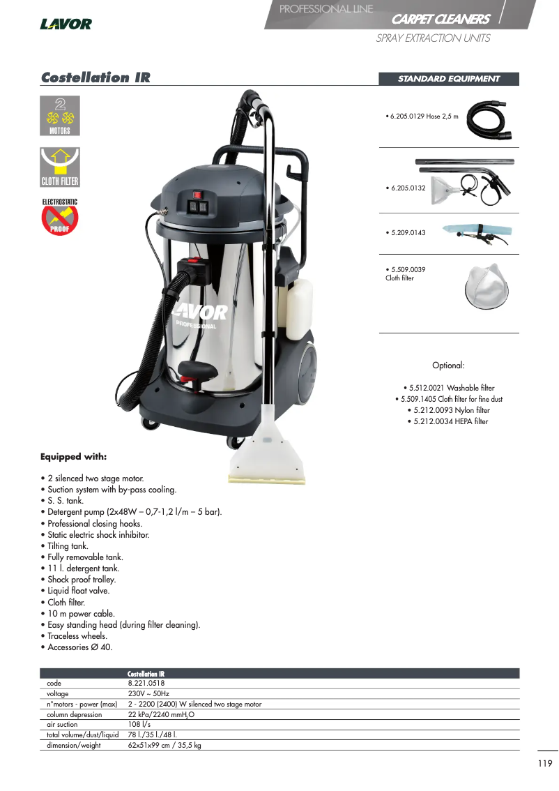 Page 1 de la notice Manuel utilisateur Lavorwash Costellation IR