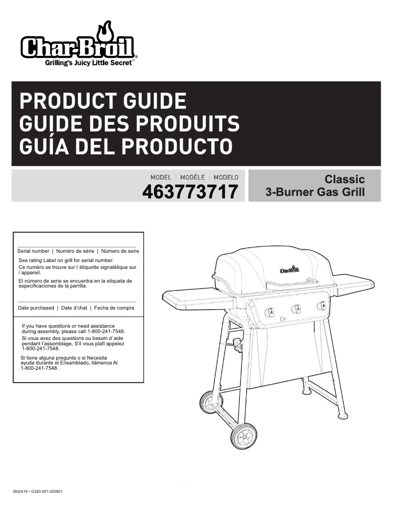 Page 1 de la notice Manuel utilisateur Char-Broil 463773717