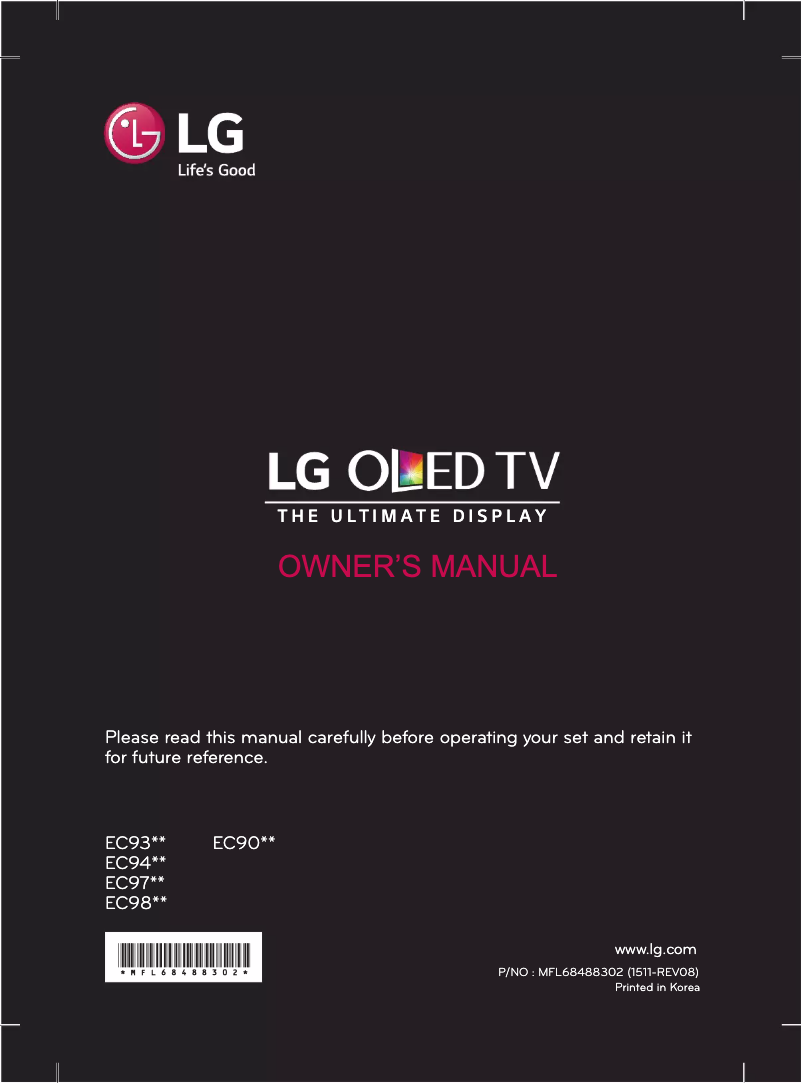 Page n°1 - Manuel utilisateur LG 77EC980V