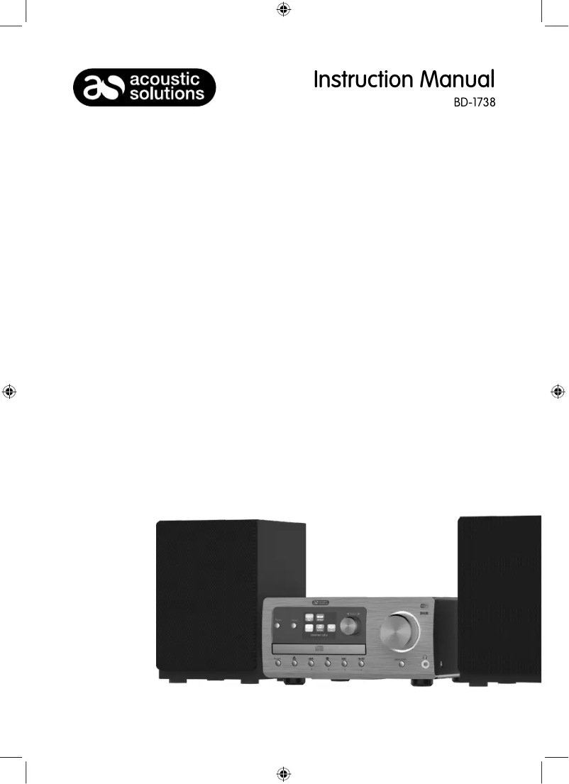 Page n°1 - Manuel utilisateur Acoustic Solutions BD-1738