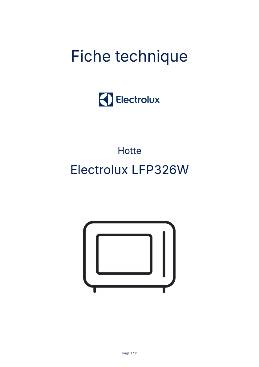 Image de la première page du manuel de l'appareil LFP326W