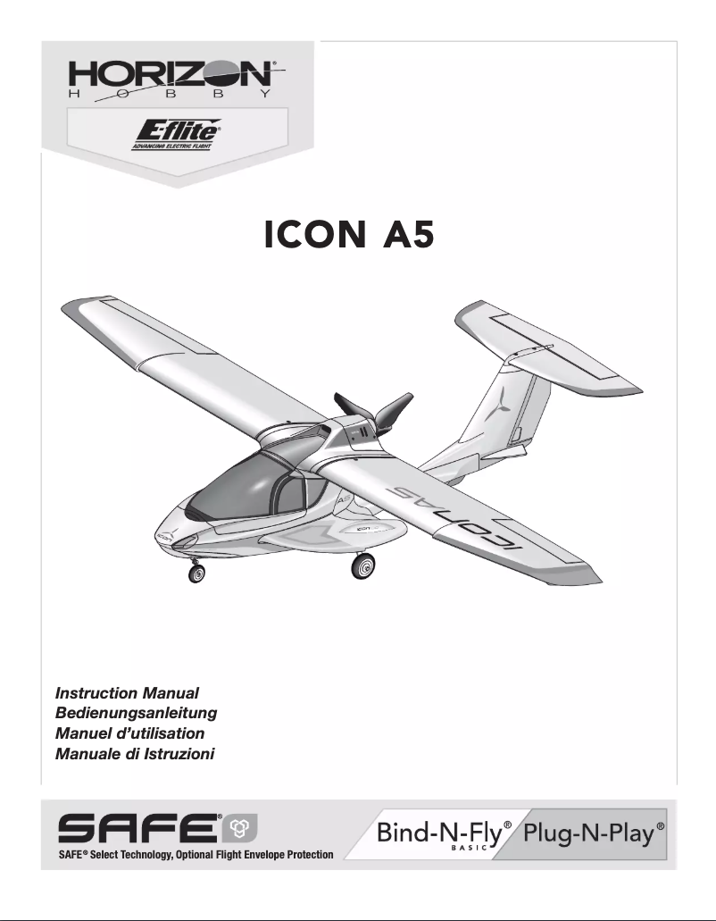 Page 1 de la notice Manuel utilisateur E-flite ICON A5
