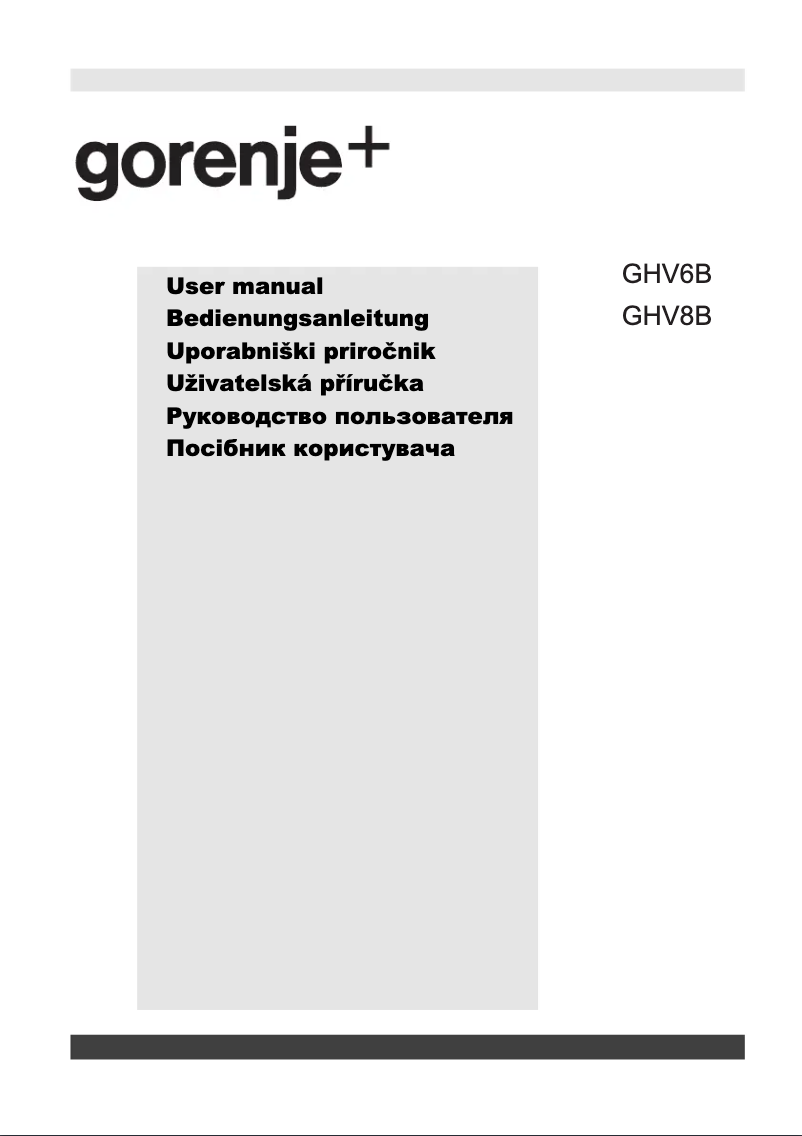 Página 1 del manual Manual de usuario Gorenje GHV8B
