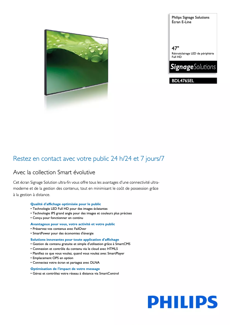 Image de la première page du manuel de l'appareil BDL4765EL