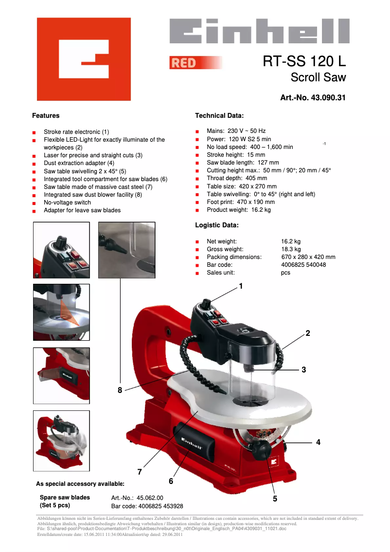 Image de la première page du manuel de l'appareil RT-SS 120 L