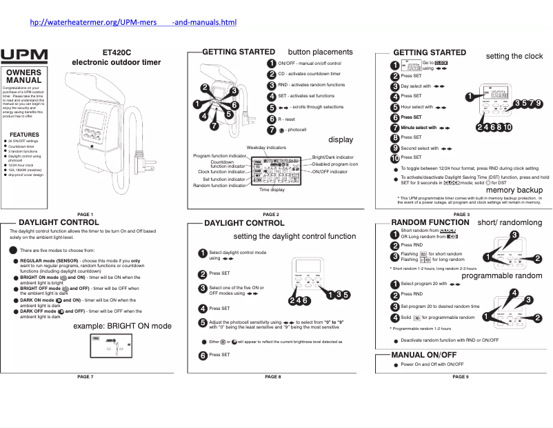 Image de la première page du manuel de l'appareil ET420C