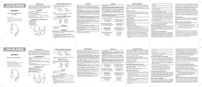Page n°1 - Manuel utilisateur Alpine SHS-N206