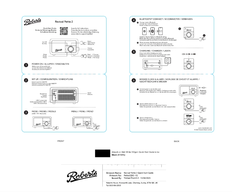 Page 1 de la notice Manuel utilisateur Roberts Revival Petite 2