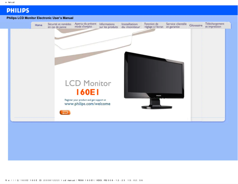 Image de la première page du manuel de l'appareil 160E1SB