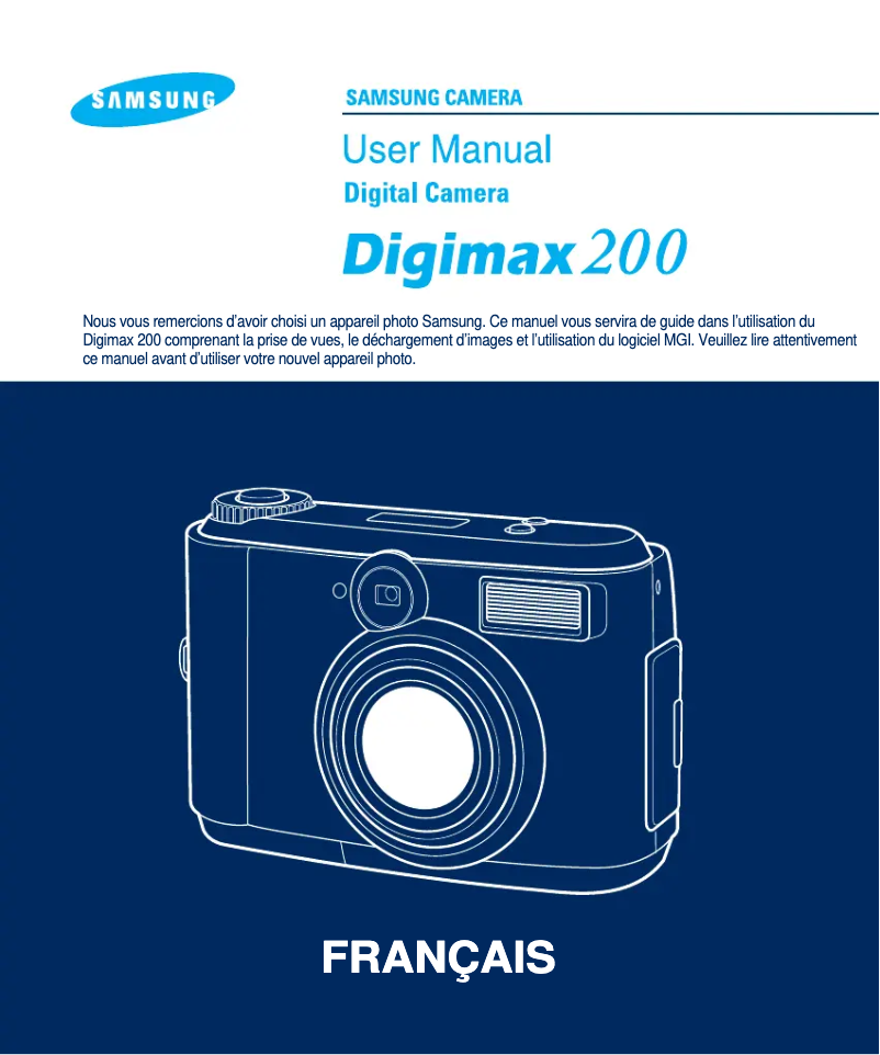 Image de la première page du manuel de l'appareil Digimax 200