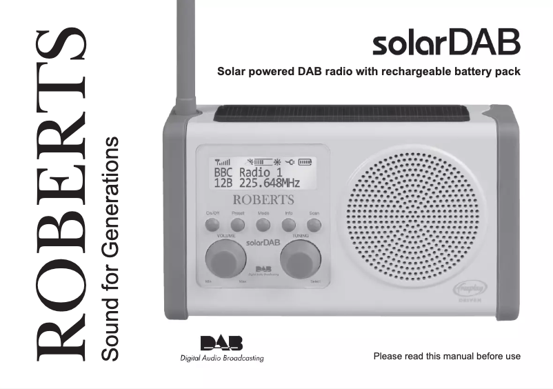 Page n°1 - Manuel utilisateur Roberts SolarDAB 1