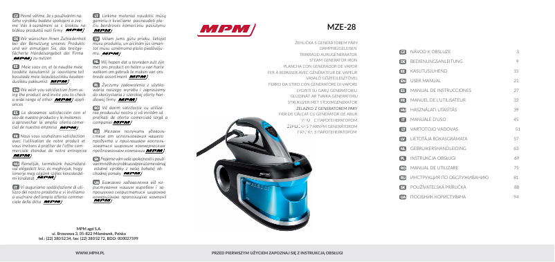 Image de la première page du manuel de l'appareil MZE-28