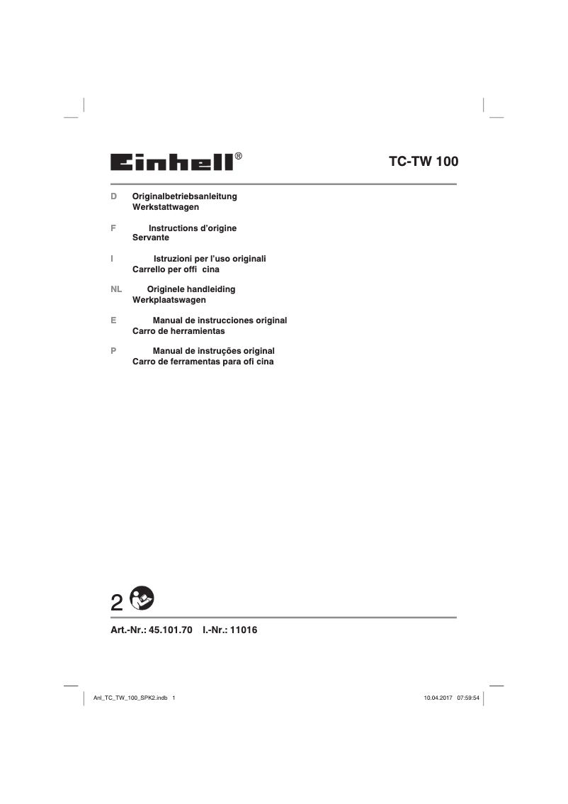 Page 1 de la notice Manuel utilisateur Einhell TC-TW 100