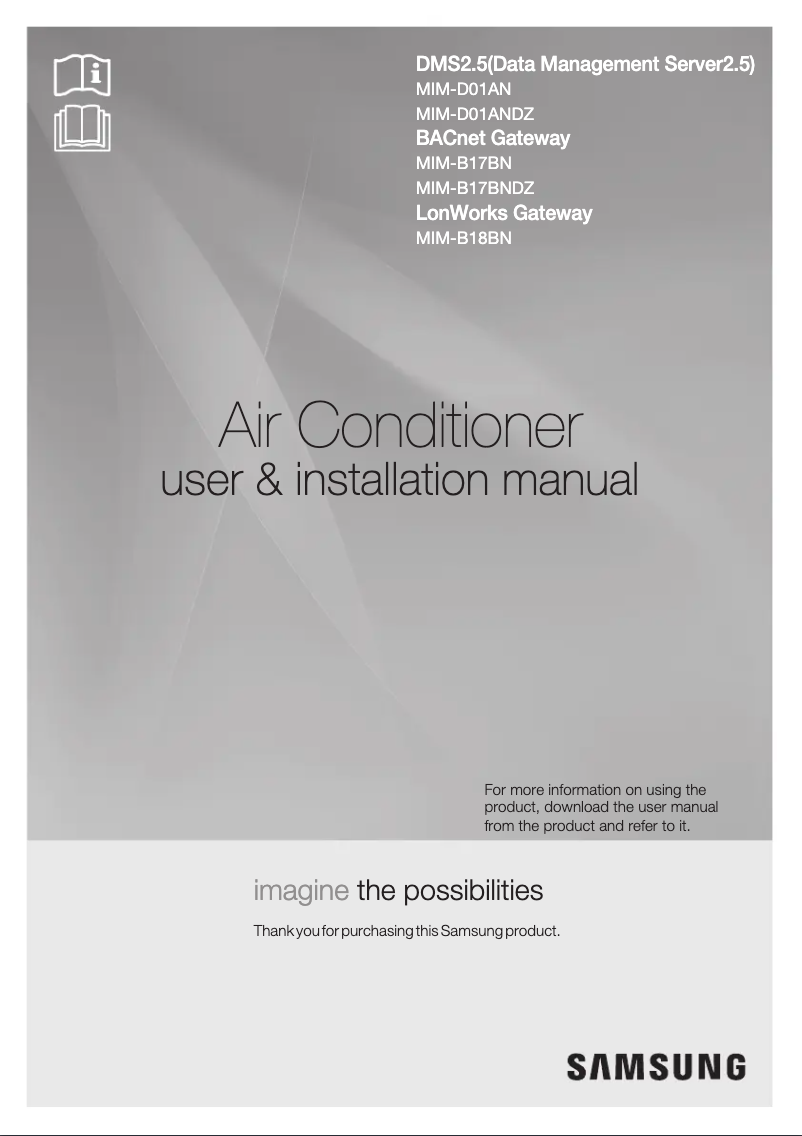 Page 1 de la notice Guide d'installation Samsung MIM-B17BN