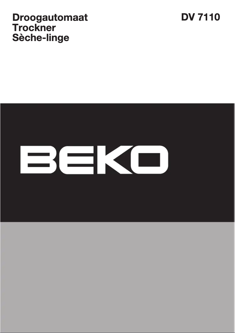 Page 1 de la notice Manuel utilisateur Beko DV 7110