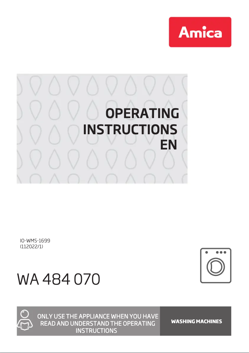 Page 1 of the manual User Manual Amica WA 484 070