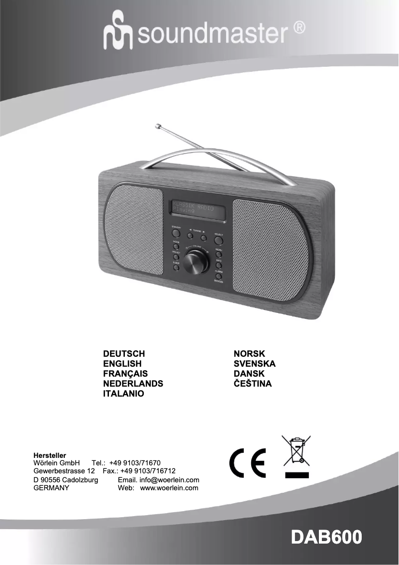Page n°1 - Manuel utilisateur Soundmaster DAB600