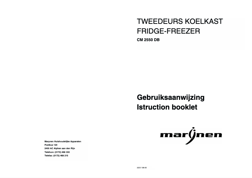 Image de la première page du manuel de l'appareil CM 2550 DB