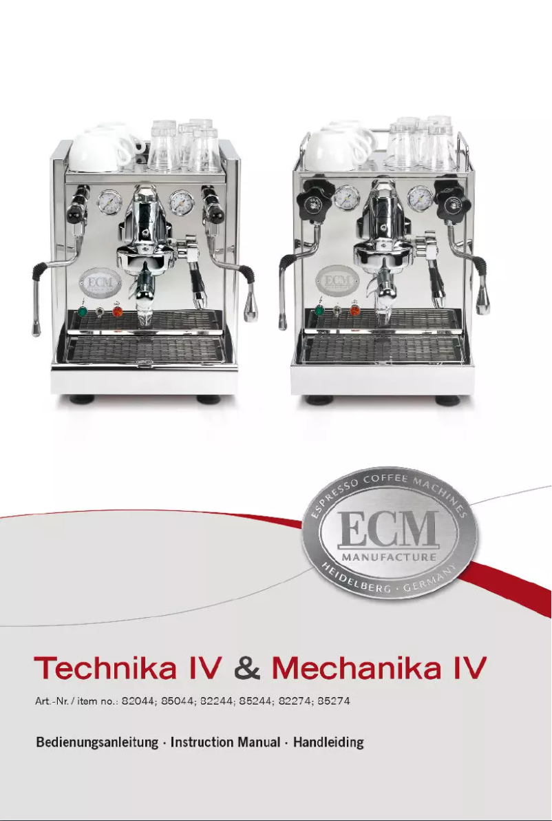 Page 1 de la notice Manuel utilisateur ECM Mechanika IV