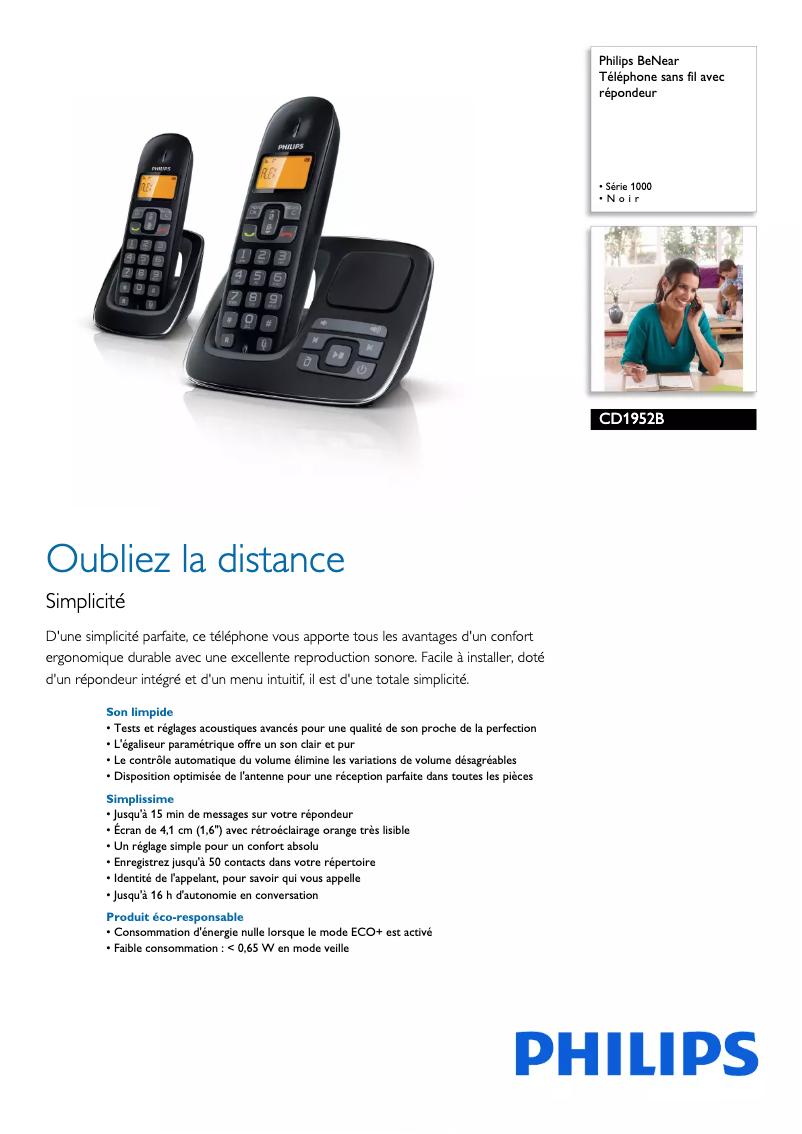 Image de la première page du manuel de l'appareil BeNear CD1952B