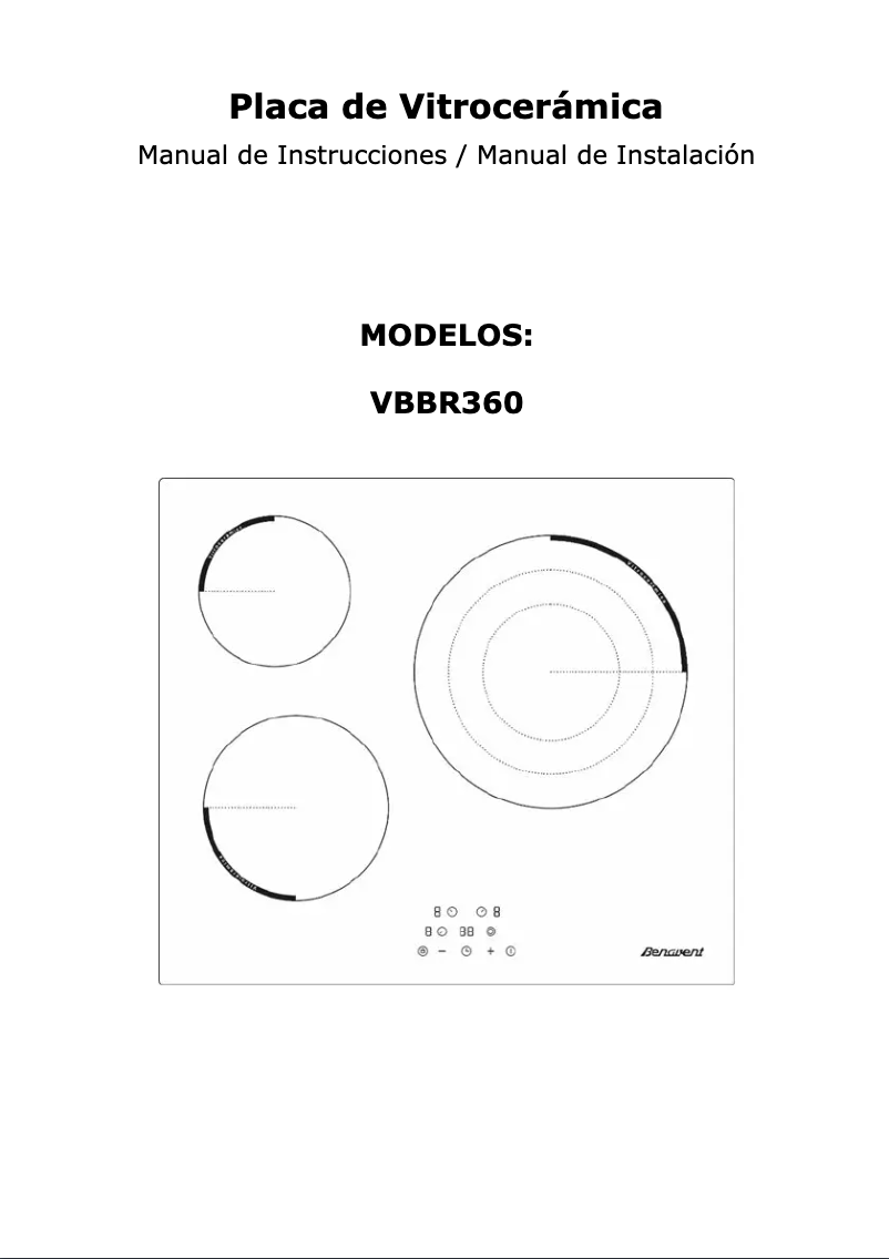 First page image of the manual for VBBR360