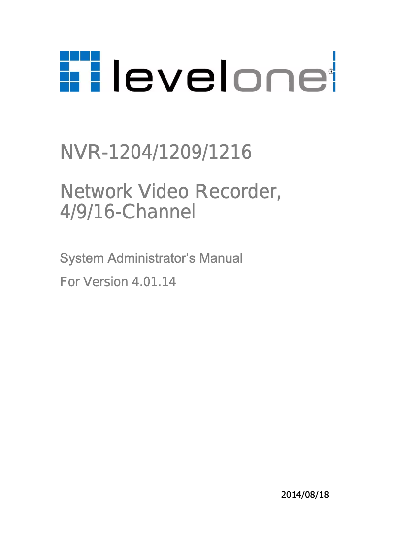 Page 1 de la notice Mode d'emploi LevelOne NVR-1216