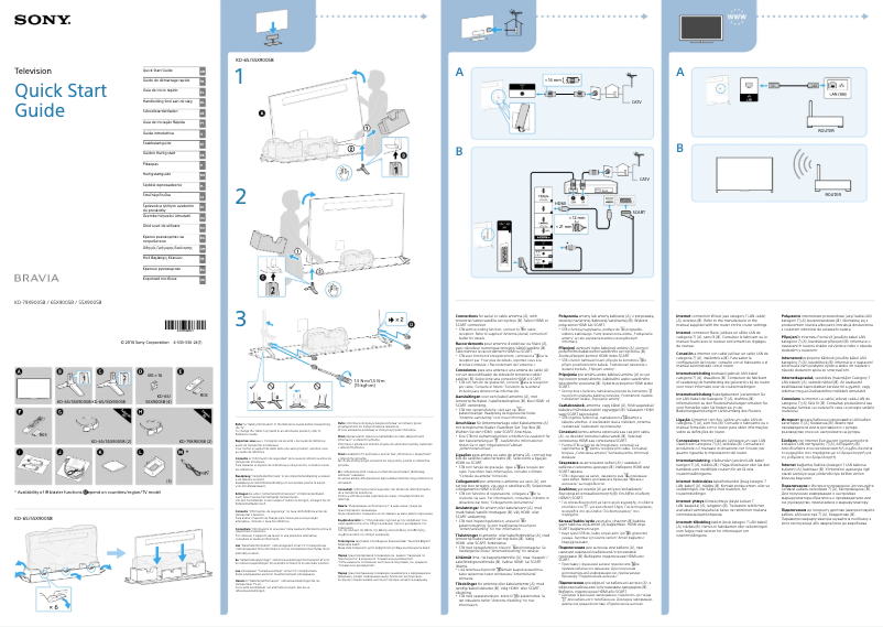 Page 1 de la notice Manuel utilisateur Sony Bravia KD-55X9005B