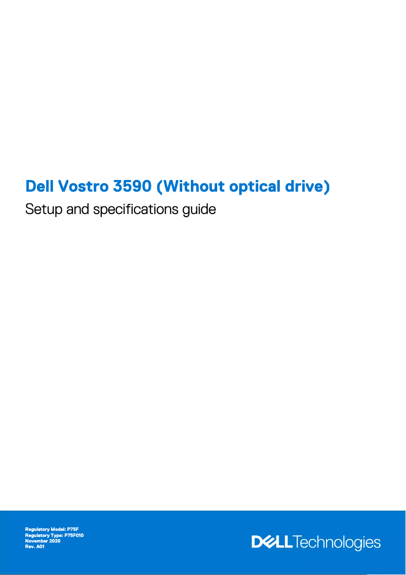 Page 1 de la notice Guide d'installation Dell Vostro 3590