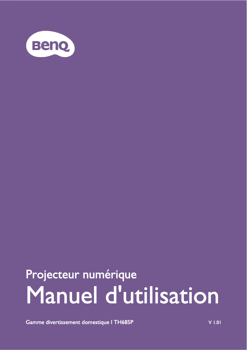 Page n°1 - Manuel utilisateur BenQ TH685P