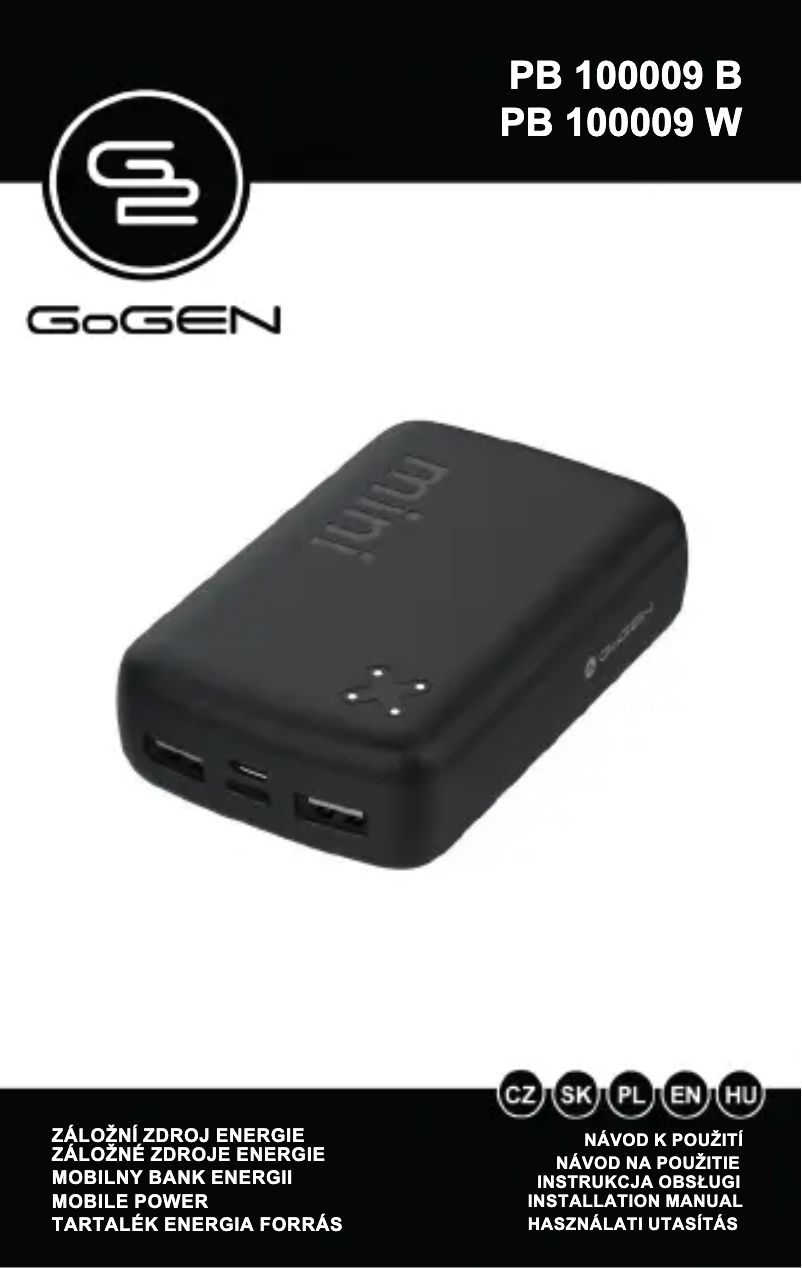 Page 1 de la notice Manuel utilisateur GoGen PB100009W