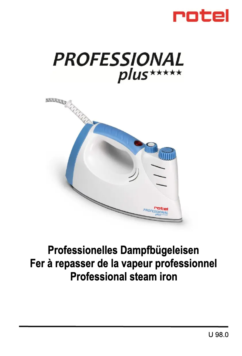 Page 1 de la notice Manuel utilisateur Rotel Professional plus