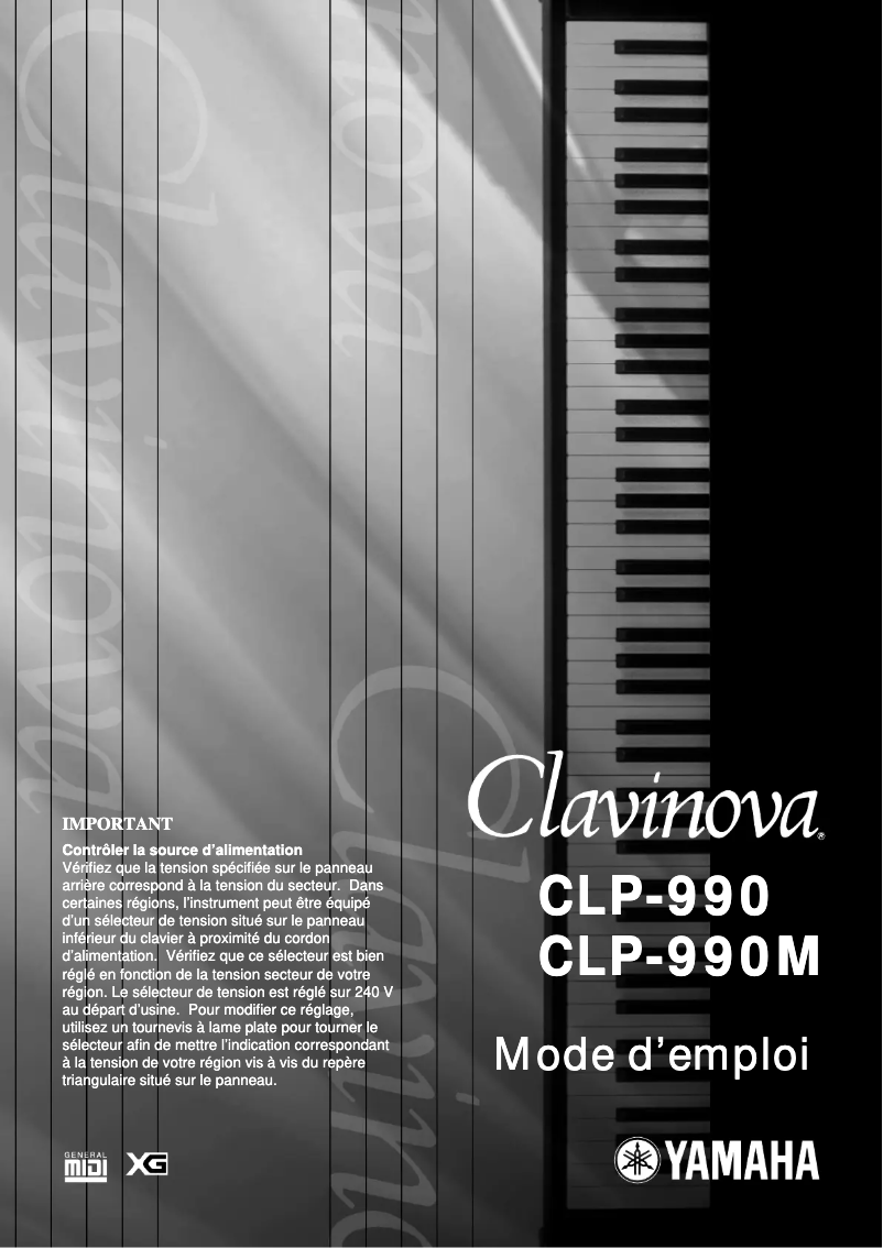 Page n°1 - Manuel utilisateur Yamaha Clavinova CLP-990