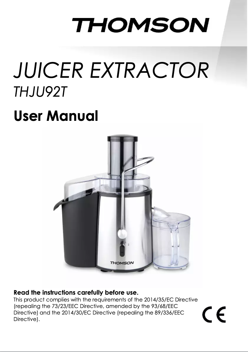 Page n°1 - Manuel utilisateur Thomson THJU92T