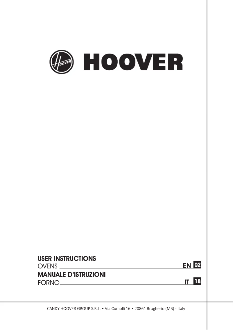 Page 1 de la notice Manuel utilisateur Hoover HOC3T7178B