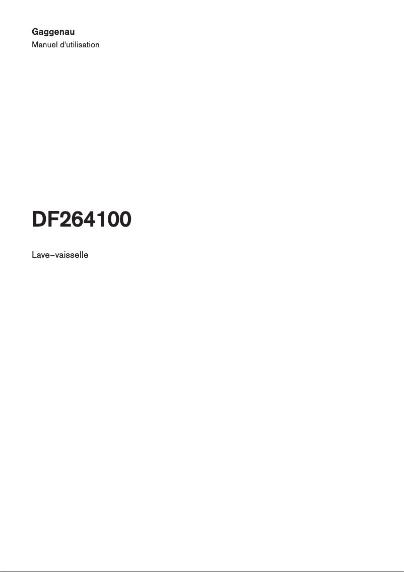 Page n°1 - Manuel utilisateur Gaggenau DF264100