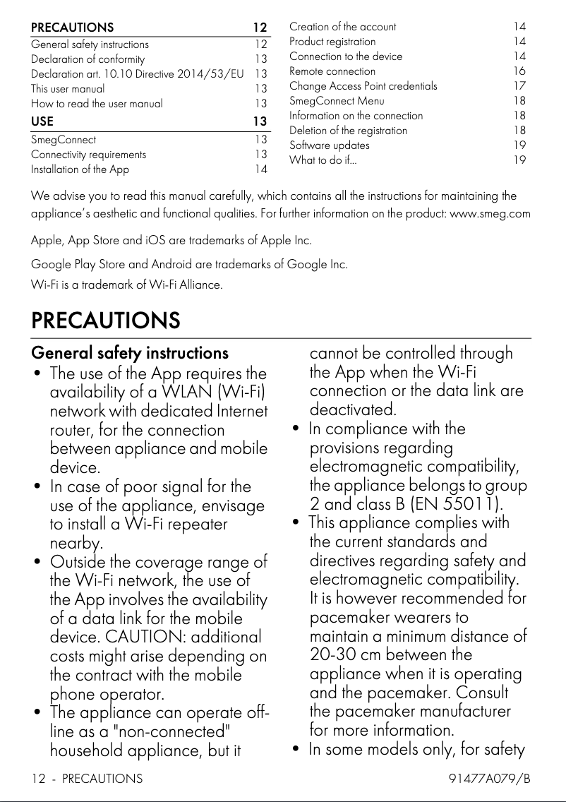 Página 1 del manual Folleto Smeg SO6606WAPNR