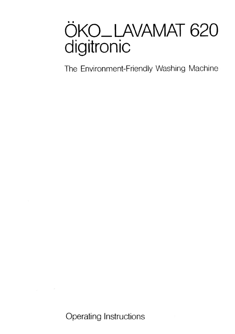 Image de la première page du manuel de l'appareil Lavamat 620 Dig