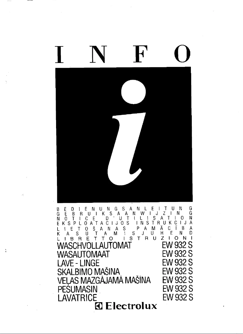 Image de la première page du manuel de l'appareil EW932