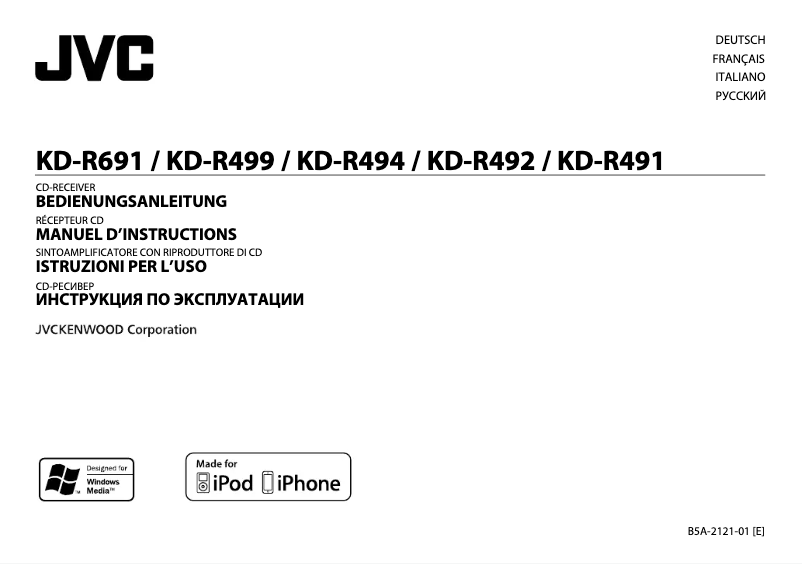 Image de la première page du manuel de l'appareil KD-R492