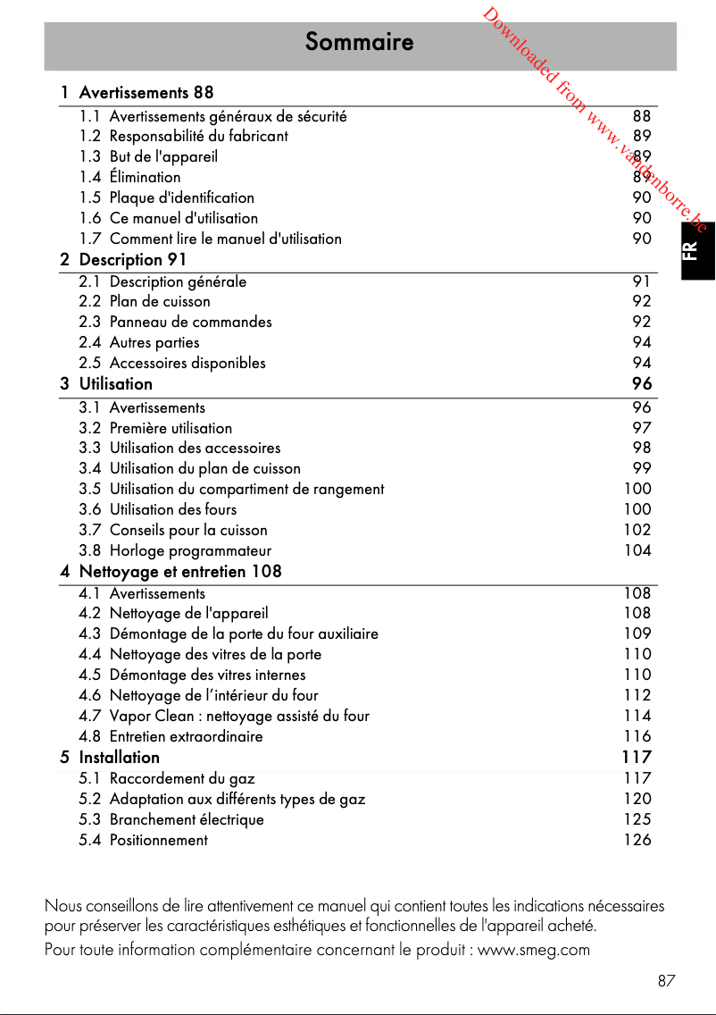 Page n°1 - Fiche technique Smeg TR4110BL1