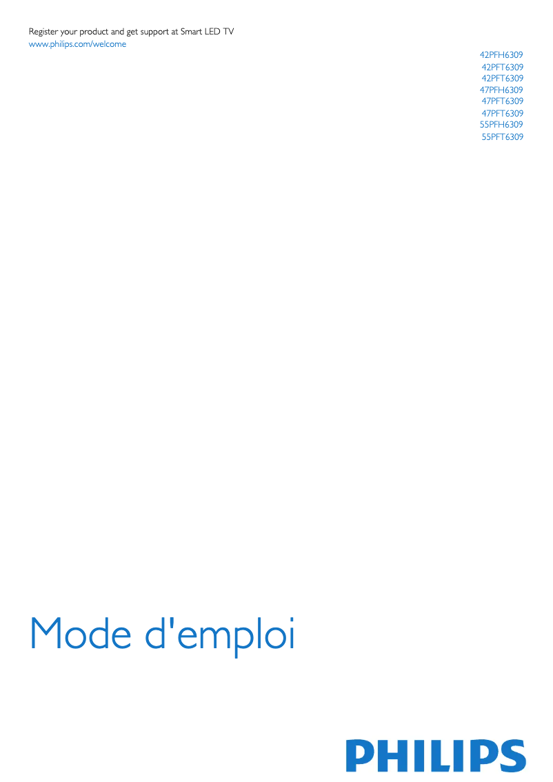 Image de la première page du manuel de l'appareil 55PFT6309