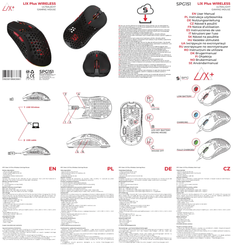 Page 1 de la notice Manuel utilisateur SPC LIX Plus Wireless SPG151