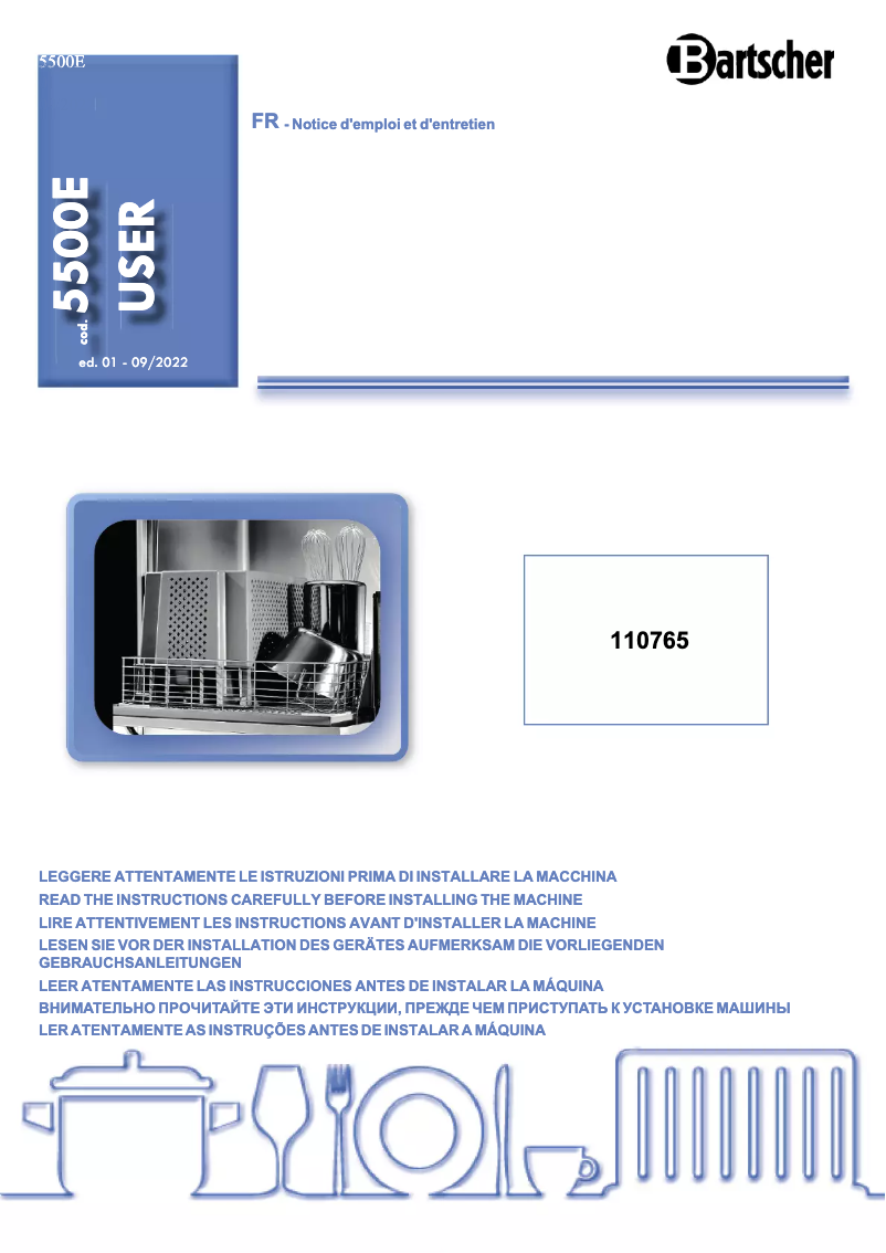 Page 1 de la notice Manuel utilisateur Bartscher TS 665 R